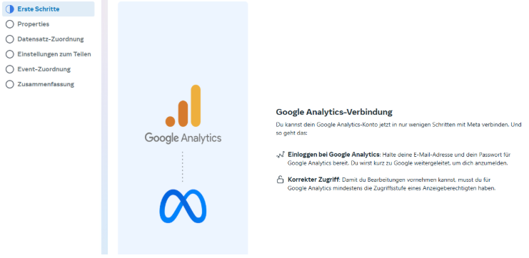 meta google analytics integration: Step 1