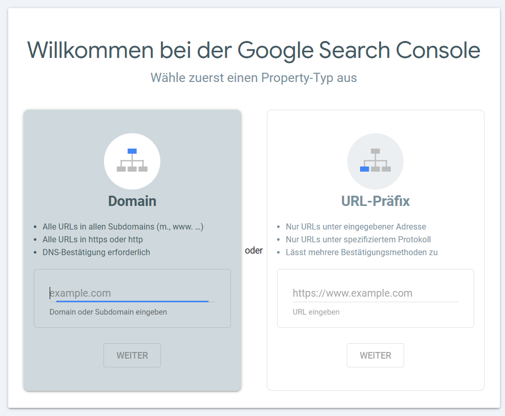 Webseite bei Google eintragen über die Search Console
