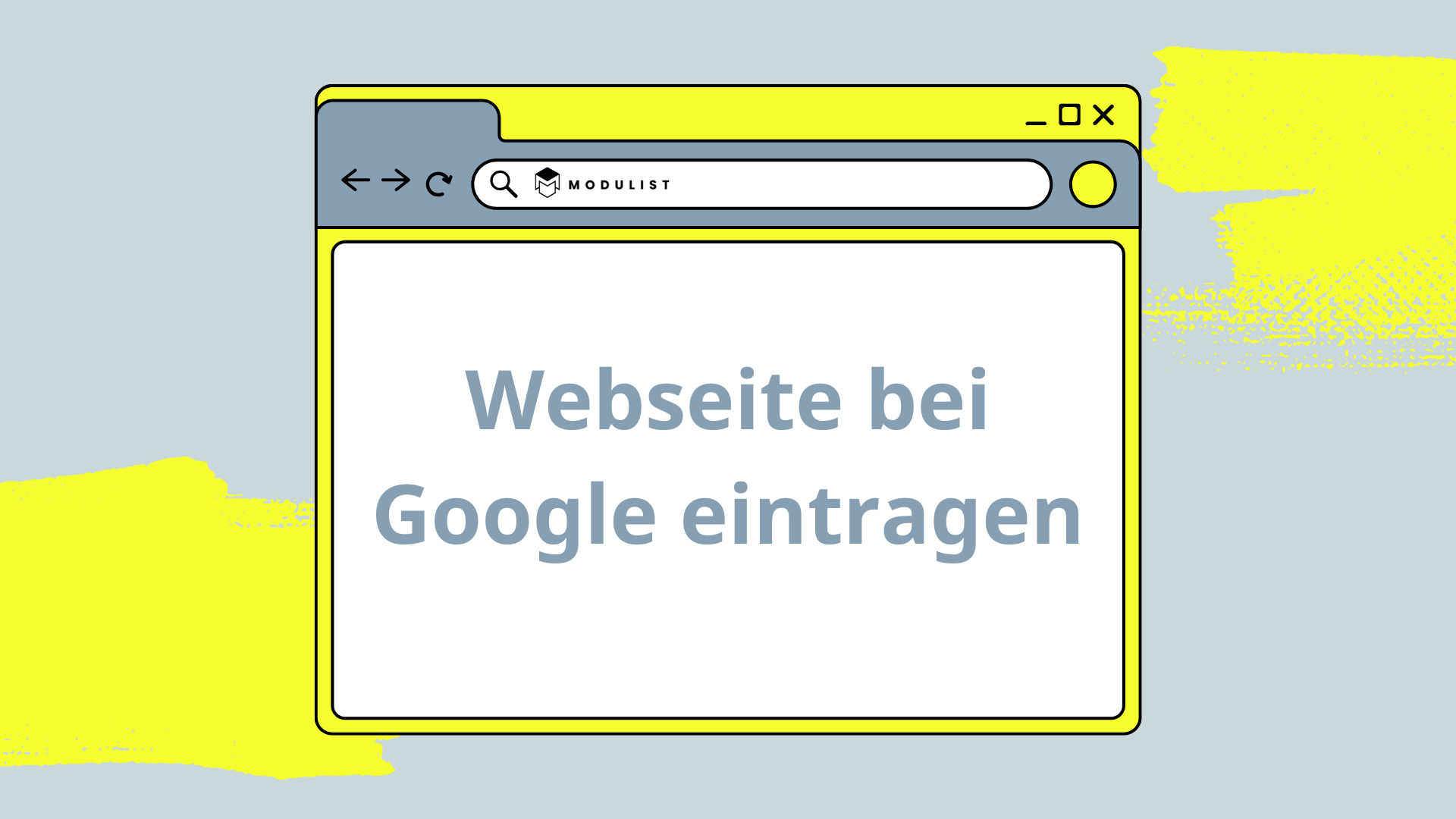 Webseite bei Google eintragen Header mit Browser