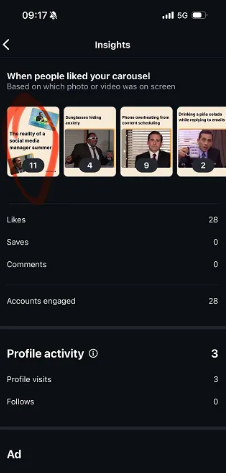 Instagram Carousel Like-Zähler