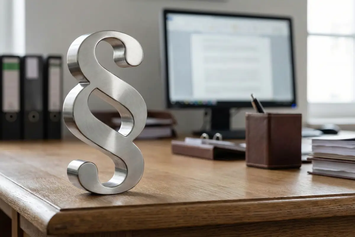 Paragraphen auf Schreibtisch