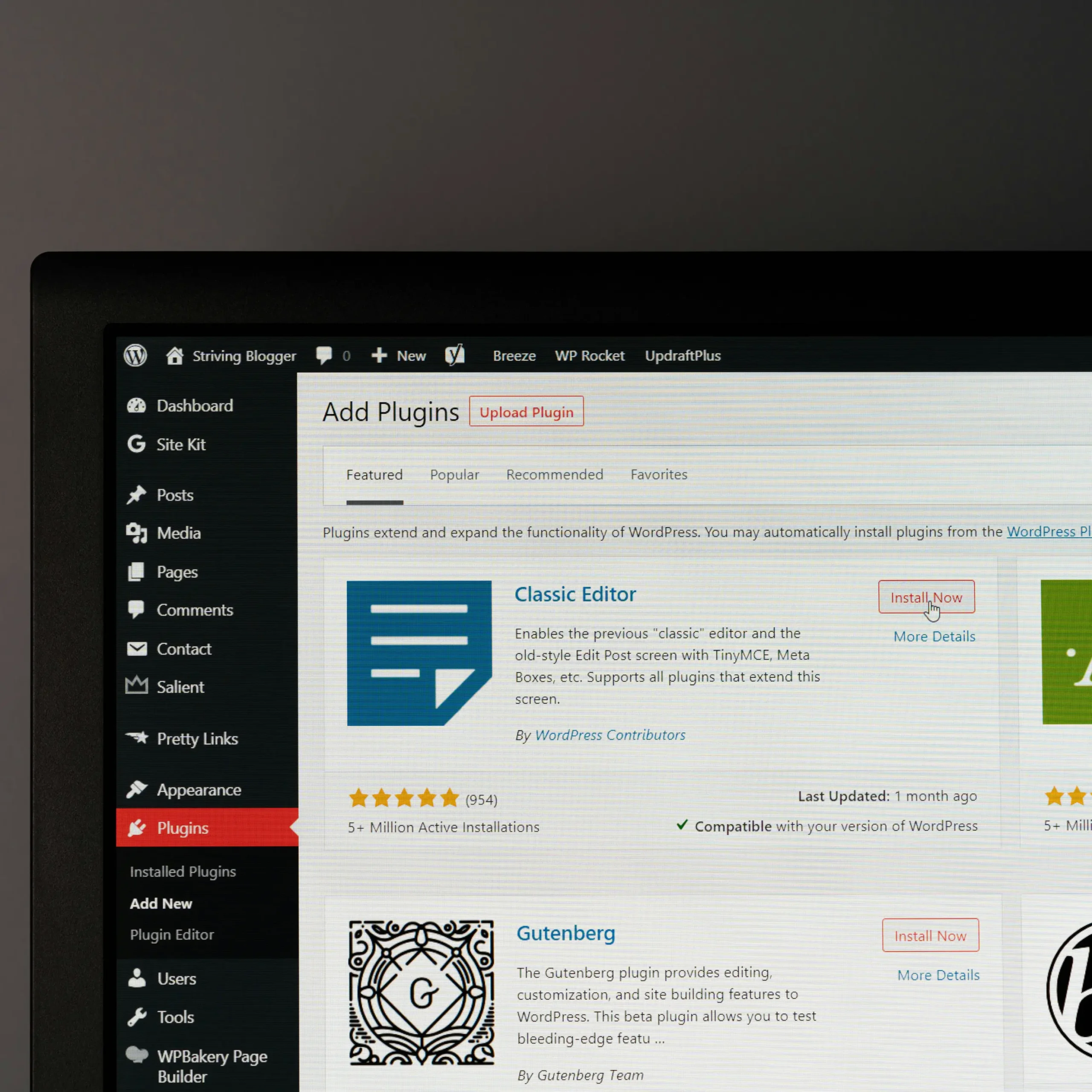 website wartung PlugIns Übersicht bei Wordpress