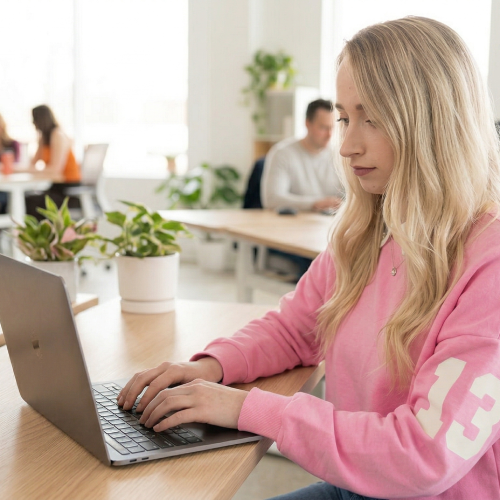 Vivien am Optimieren des GMB Profils