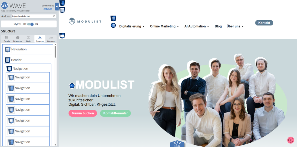 barrierefreie Website Beispiel